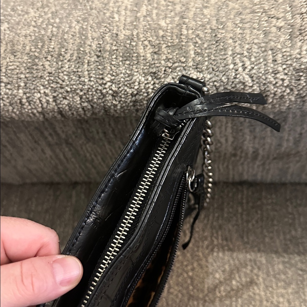 Harley Davidson genuine leather bag with alligator print studs and lepard print - Picture 7 of 10